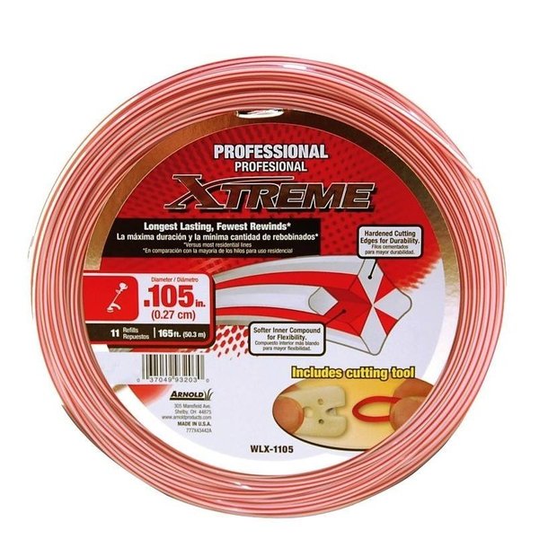 Arnold Xtreme Professional Trimmer Line, 0105 in Dia, 165 ft L, Monofilament WLX-1105